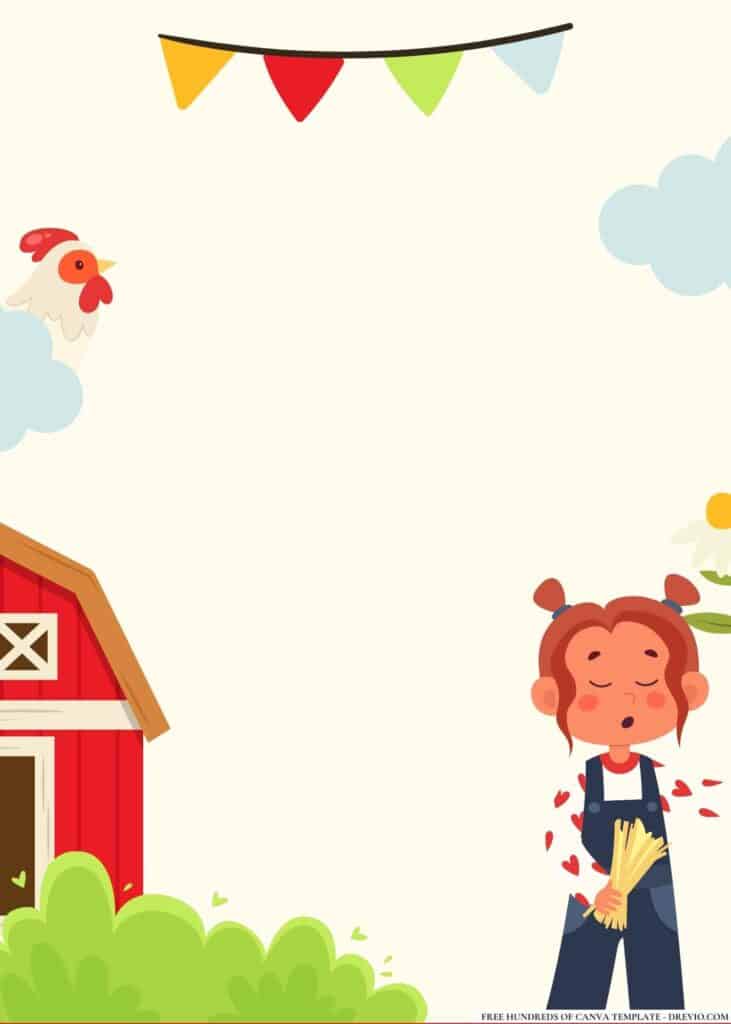 FREE Farm Birthday Canva Templates 14