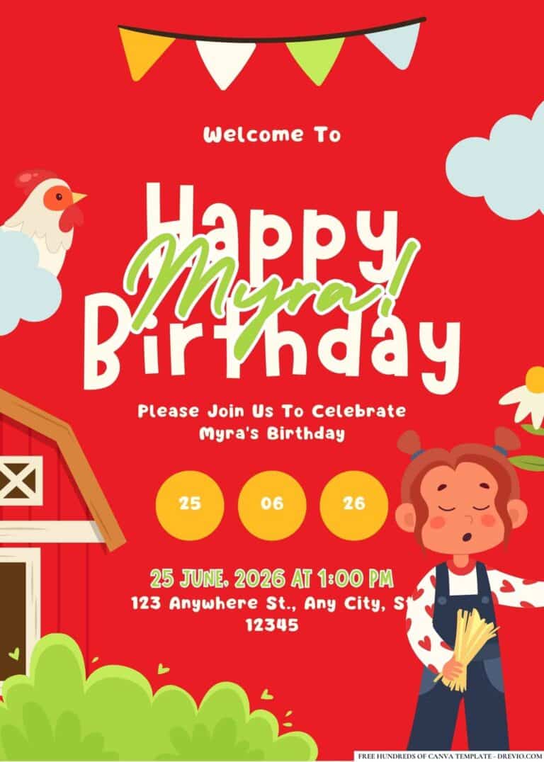 FREE Farm Birthday Invitations