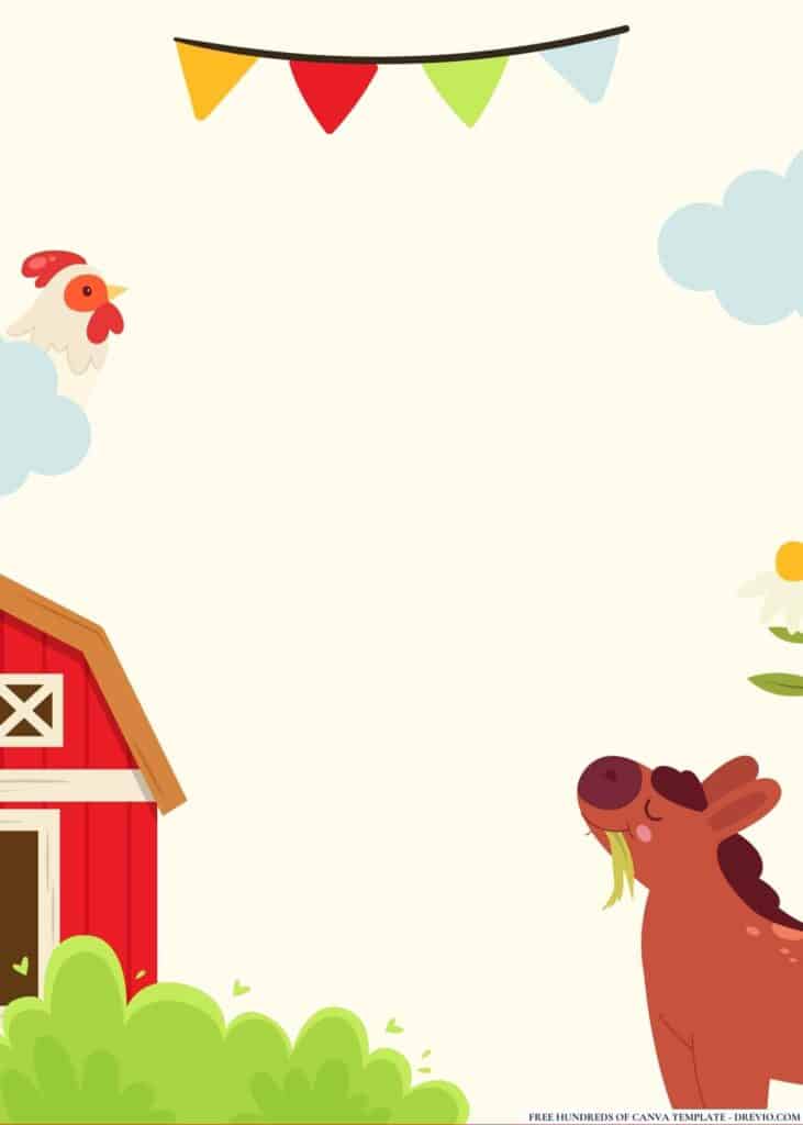 FREE Farm Birthday Canva Templates 18