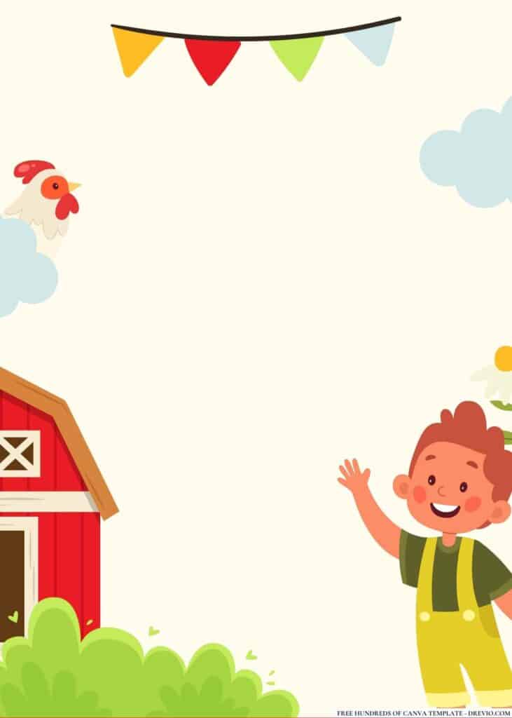 FREE Farm Birthday Canva Templates 2
