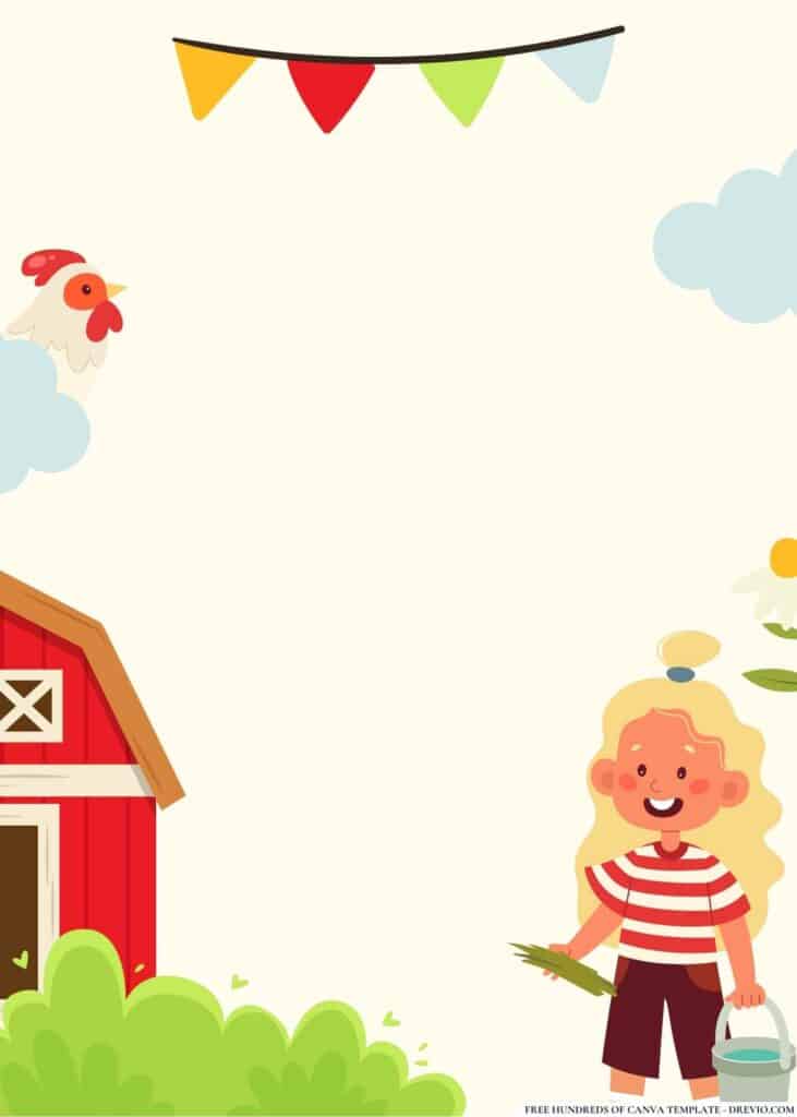 FREE Farm Birthday Canva Templates 22