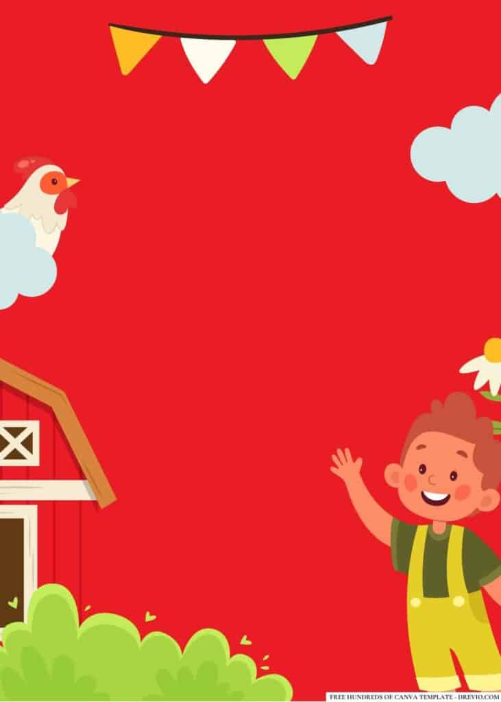 FREE Farm Birthday Canva Templates 4