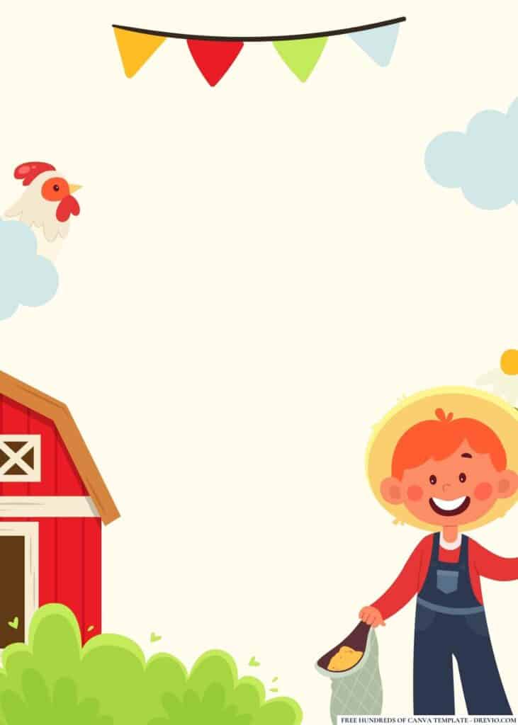 FREE Farm Birthday Canva Templates 6