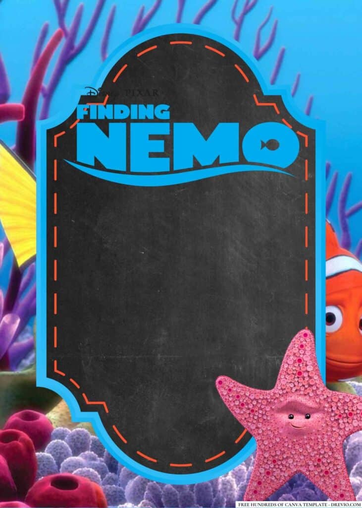 FREE Finding Nemo Birthday Canva Templates 12