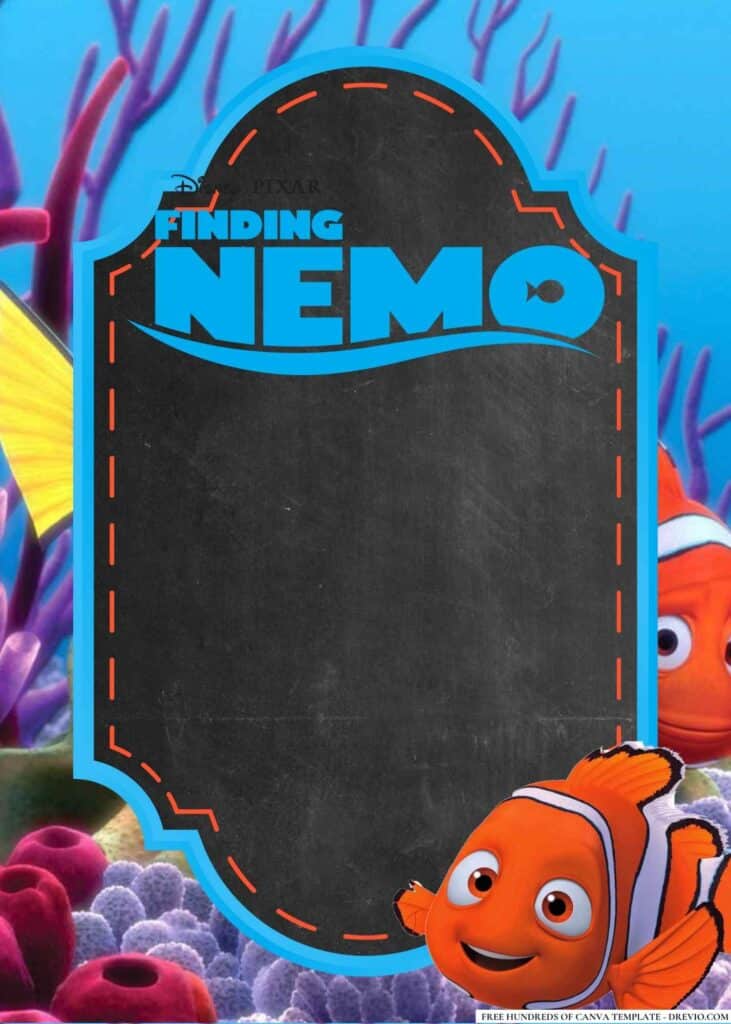 FREE Finding Nemo Birthday Canva Templates 4