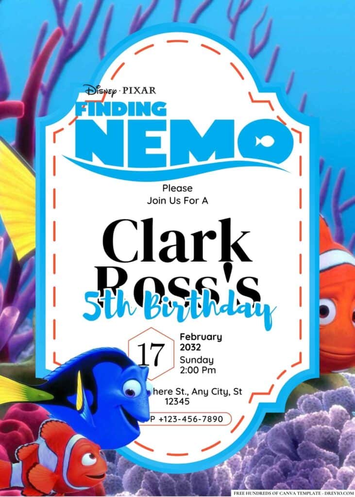 FREE Finding Nemo Birthday Invitations
