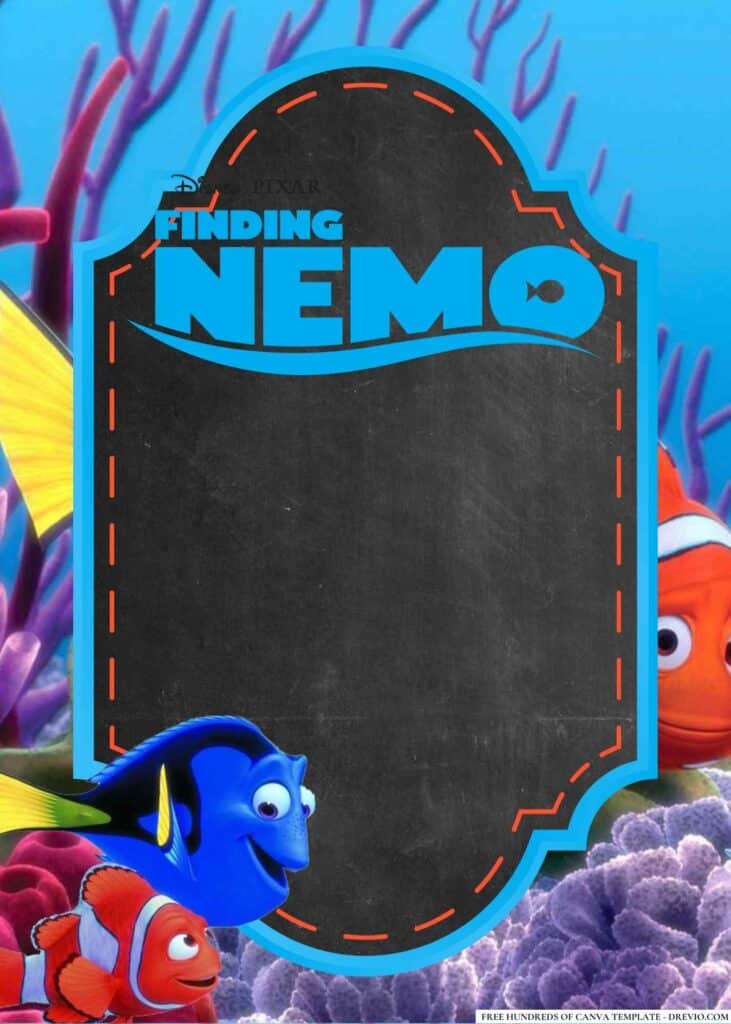FREE Finding Nemo Birthday Canva Templates 8