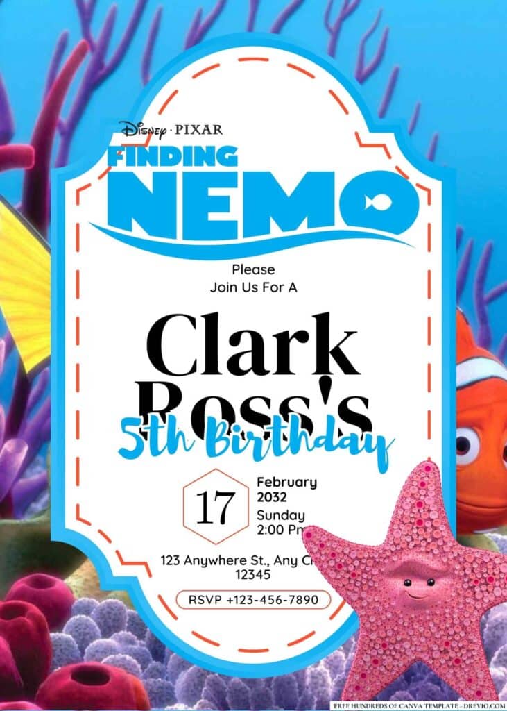 FREE Finding Nemo Birthday Invitations
