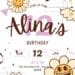 FREE Flower Power Birthday Invitations