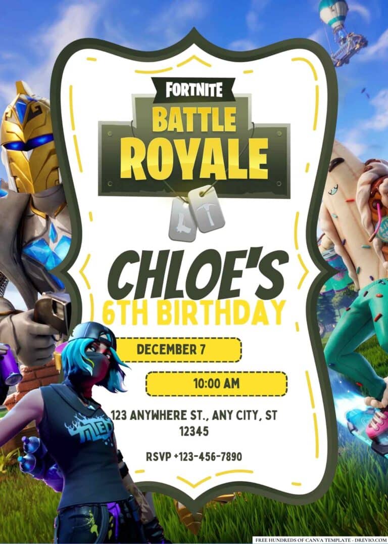 FREE Fortnite Birthday Invitations