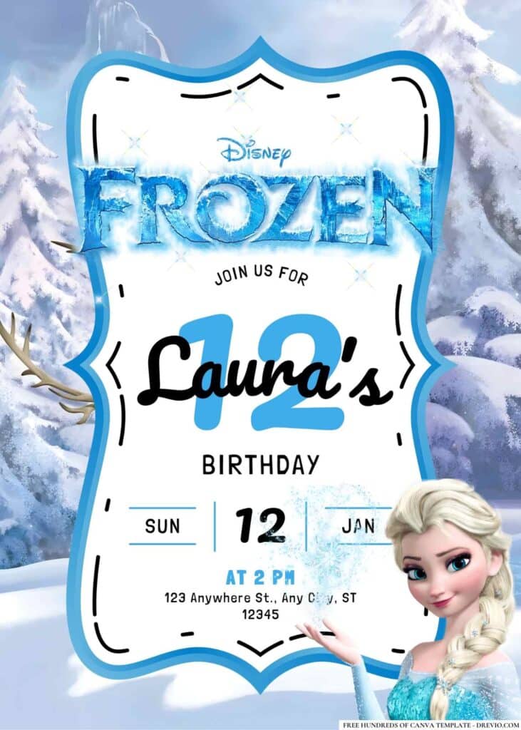 FREE Frozen Birthday Invitations