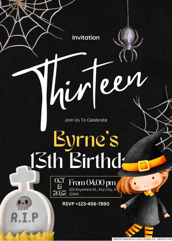 FREE Halloween Birthday Invitations