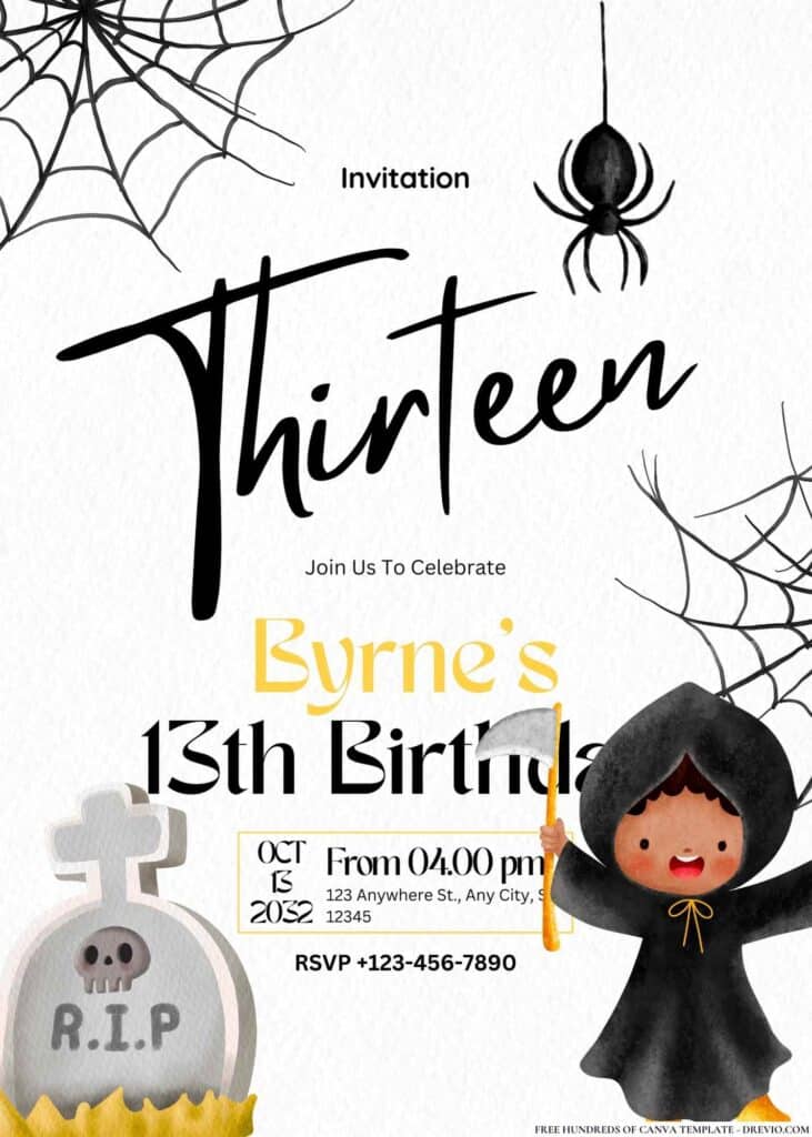 FREE Halloween Birthday Invitations