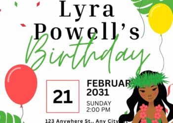FREE Hawaiian Luau Birthday Invitations