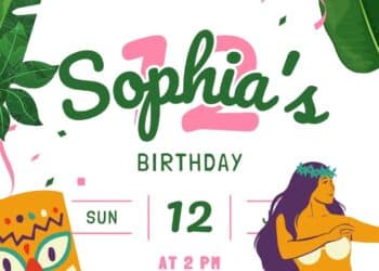 FREE Hawaiian Luau Birthday Invitations