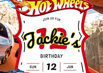 FREE Hot Wheels Birthday Invitations