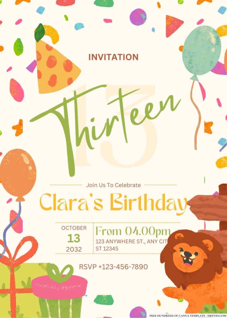 FREE Jungle Safari Birthday Invitations