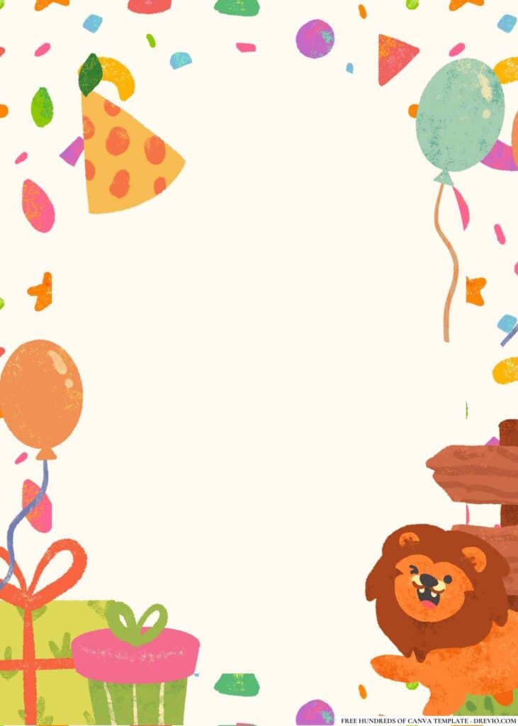 FREE Jungle Safari Birthday Canva Templates 14