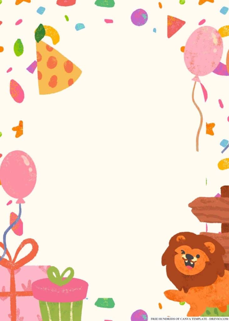 FREE Jungle Safari Birthday Canva Templates 16