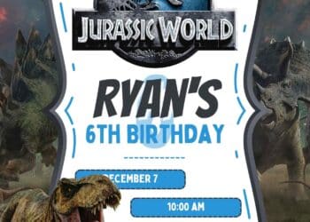 FREE Jurassic World Birthday Invitations