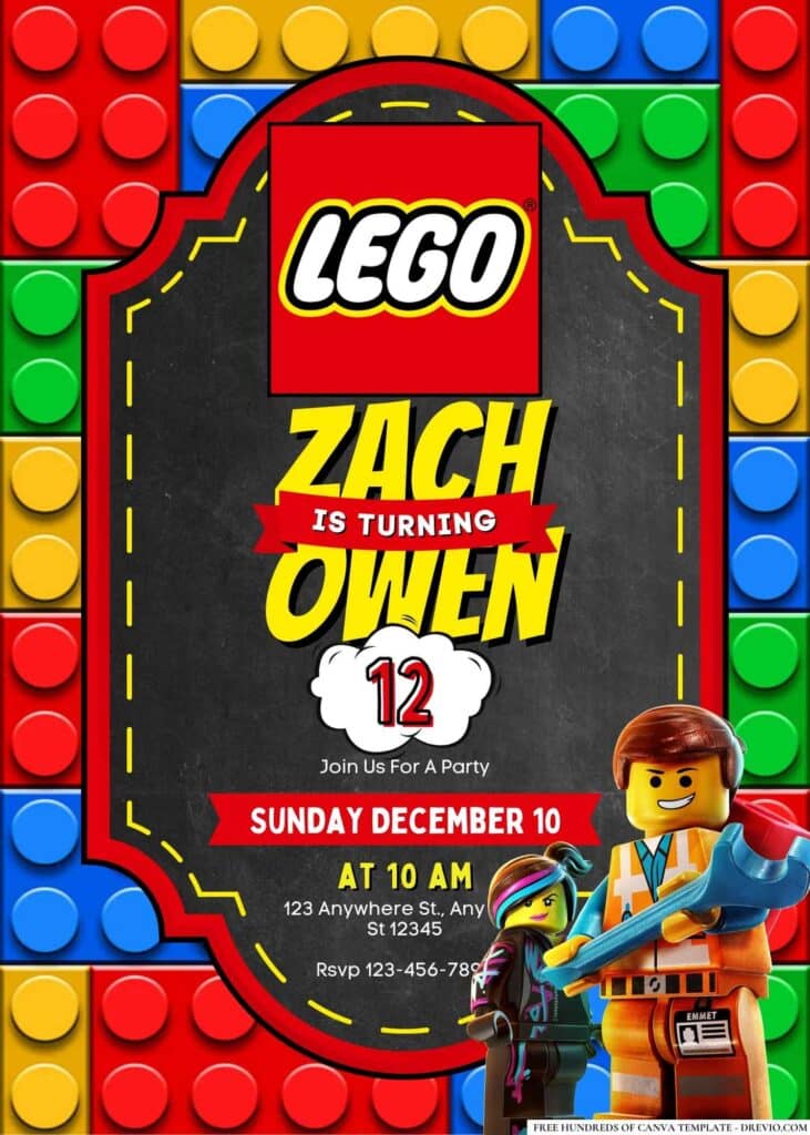FREE Lego Birthday Invitations