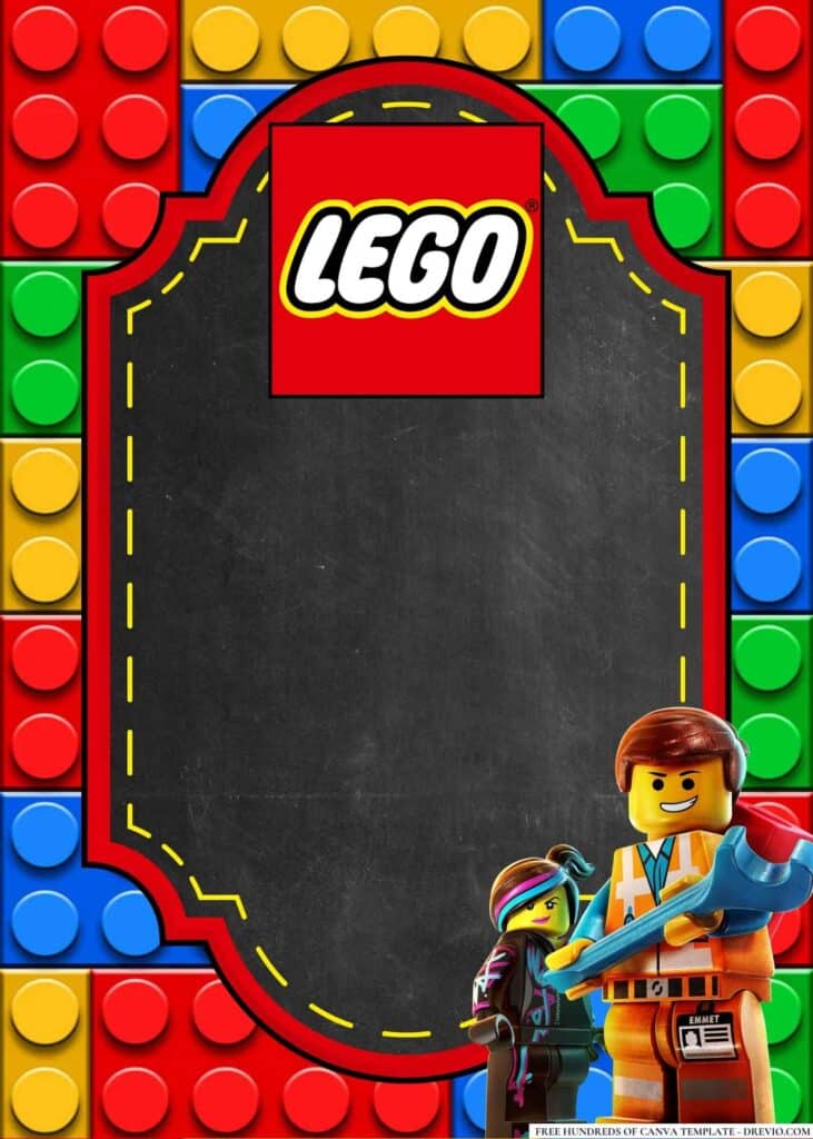 FREE Lego Birthday Canva Templates 12
