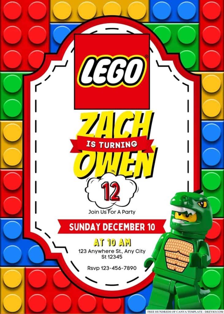 FREE Lego Birthday Invitations