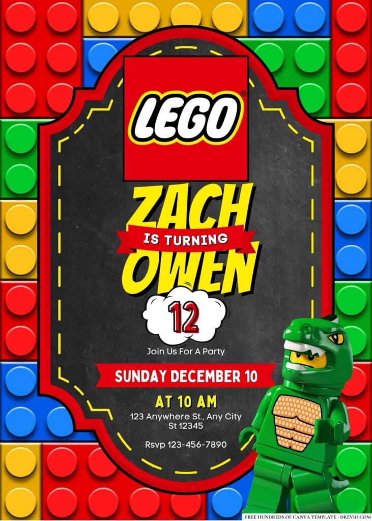 FREE Lego Birthday Invitations