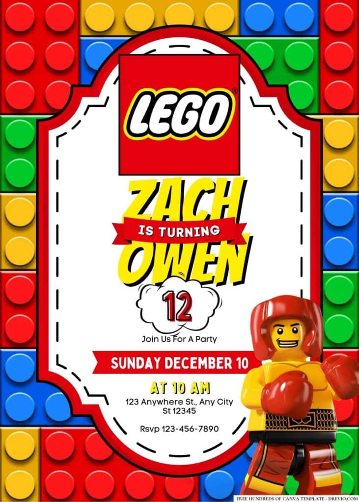 FREE Lego Birthday Invitations