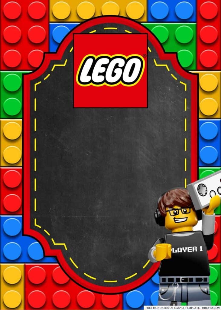 FREE Lego Birthday Canva Templates 8