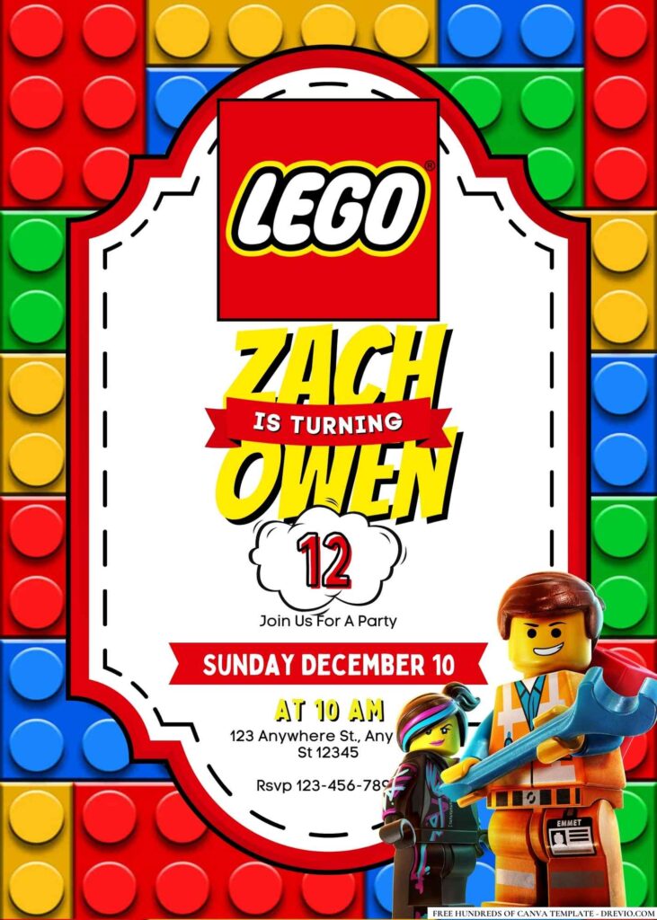 FREE Editable Lego Birthday Invitations & Party Ideas