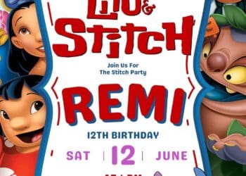 FREE Lilo & Stitch Birthday Invitations: