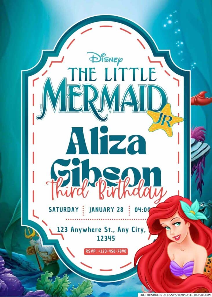 FREE Little Mermaid Invitations