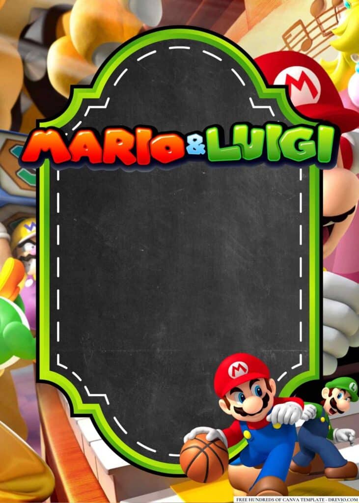 FREE Mario And Luigi Birthday Canva Templates 12