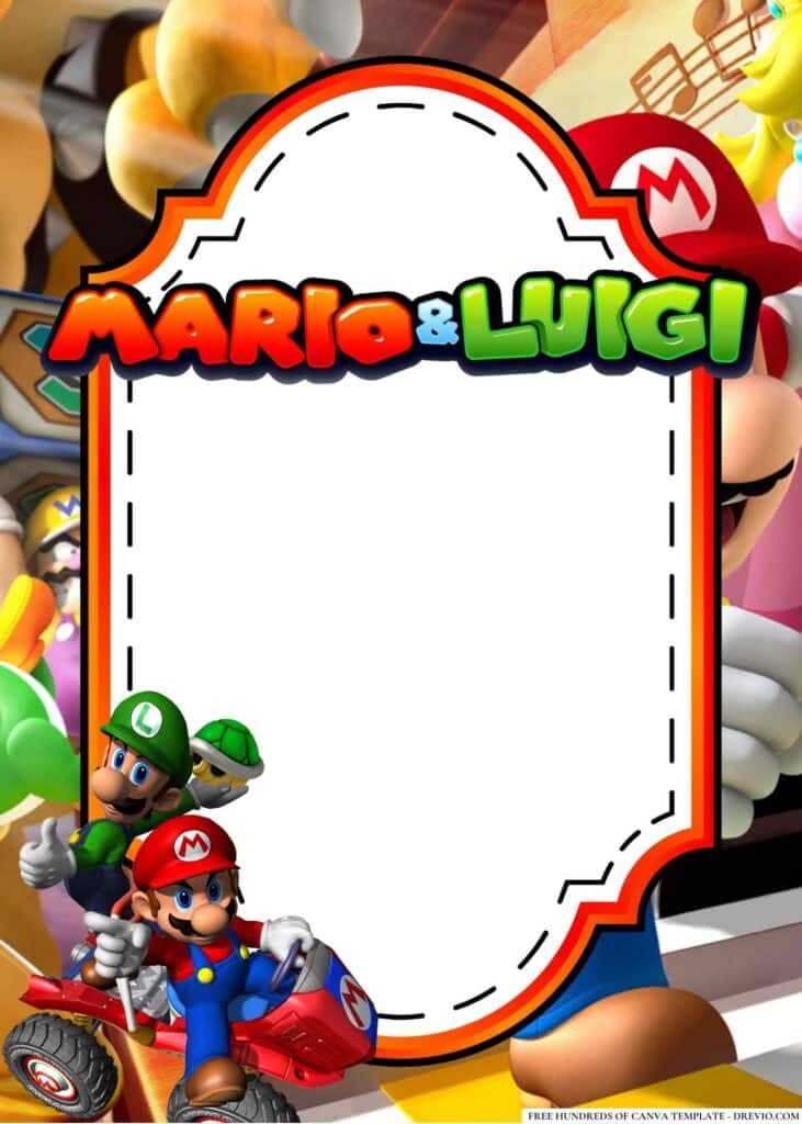 FREE Mario And Luigi Birthday Canva Templates 14