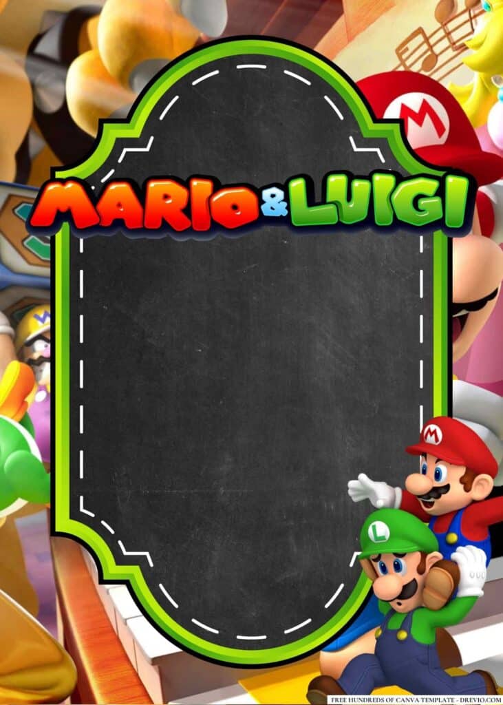 FREE Mario And Luigi Birthday Canva Templates 4