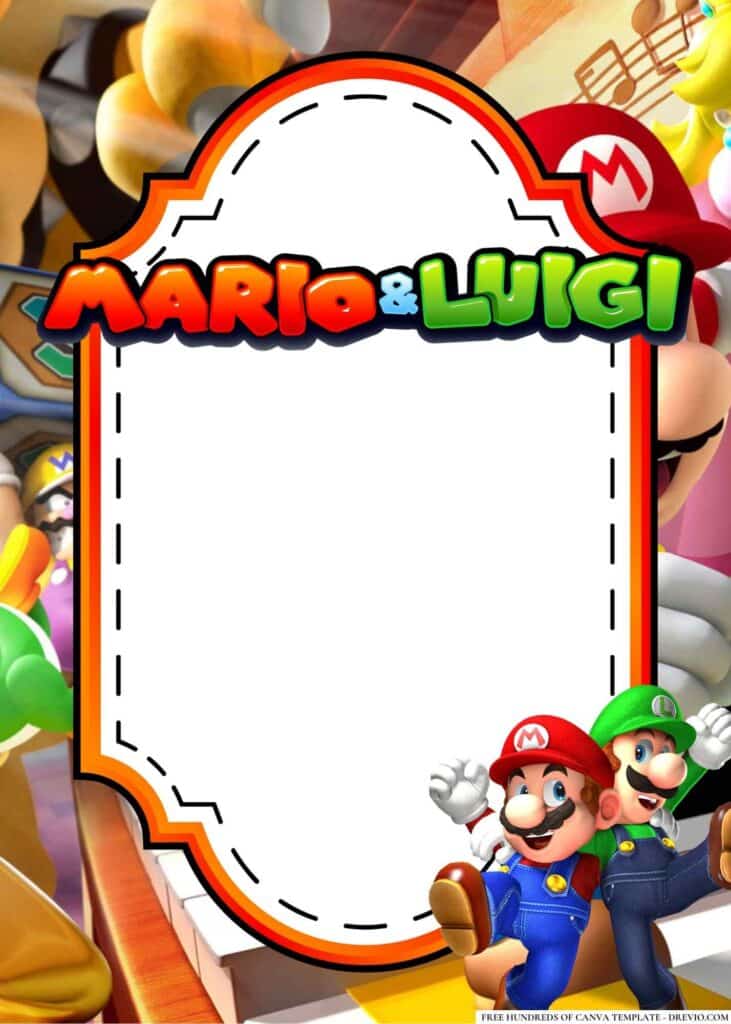 FREE Mario And Luigi Birthday Canva Templates 6