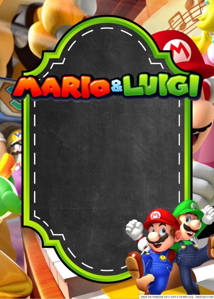FREE Mario And Luigi Birthday Canva Templates 8
