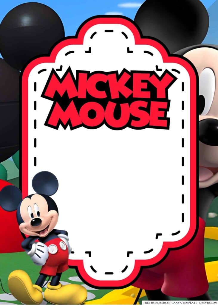 FREE Mickey Mouse Birthday Canva Templates 10 1