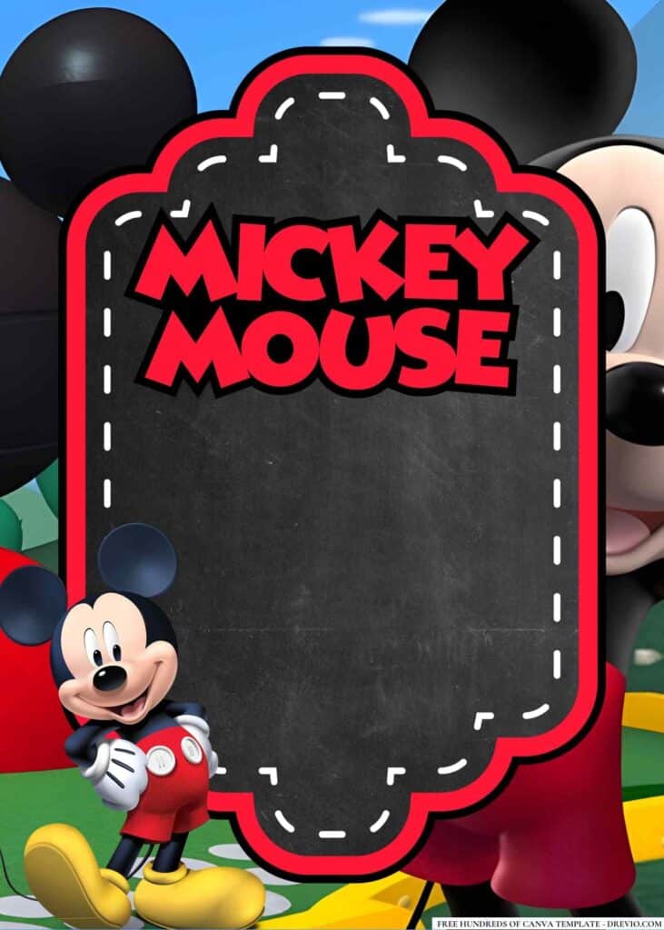 FREE Mickey Mouse Birthday Canva Templates 12 1