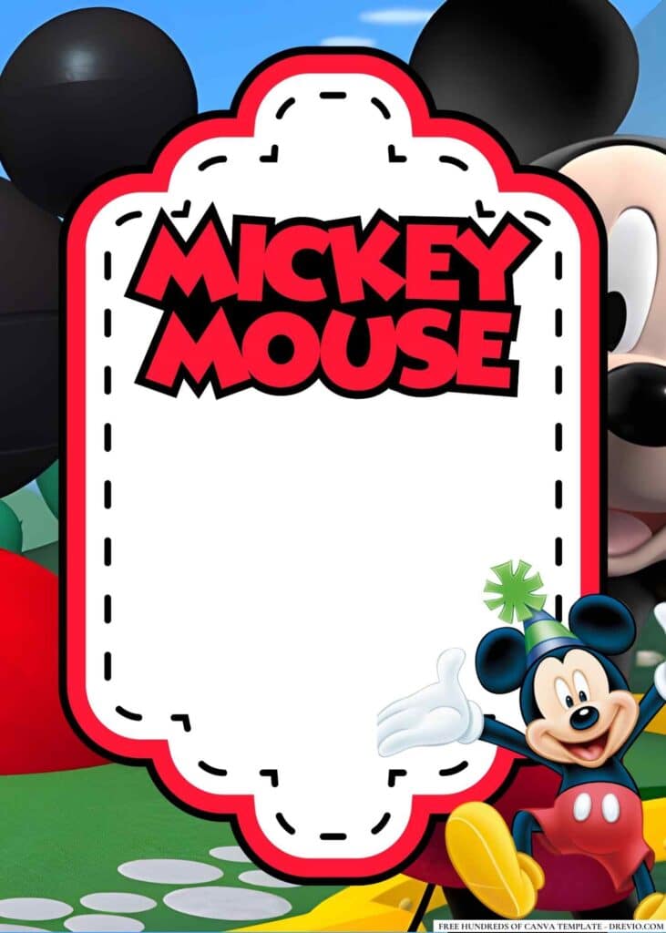 FREE Mickey Mouse Birthday Canva Templates 14 1