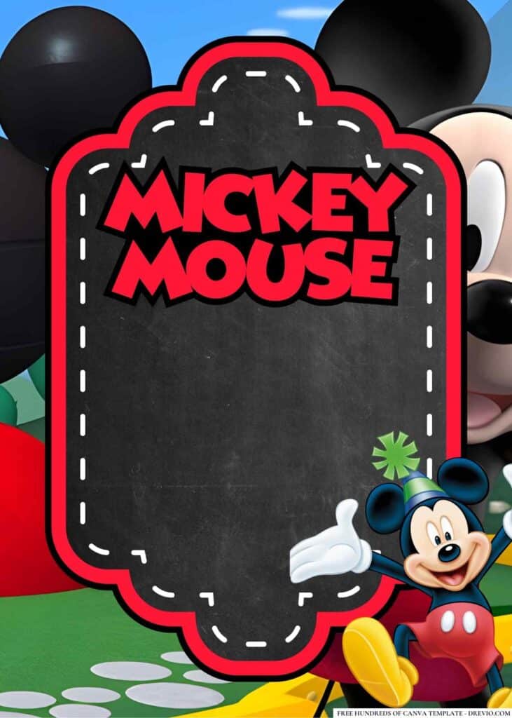 FREE Mickey Mouse Birthday Canva Templates 16 1