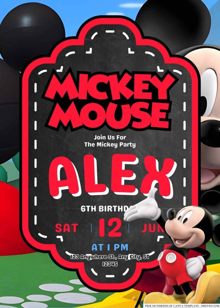 Free Editable Mickey Mouse Birthday Invitations