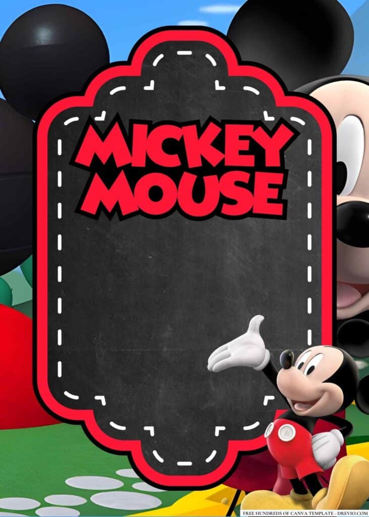 FREE Mickey Mouse Birthday Canva Templates 4 1