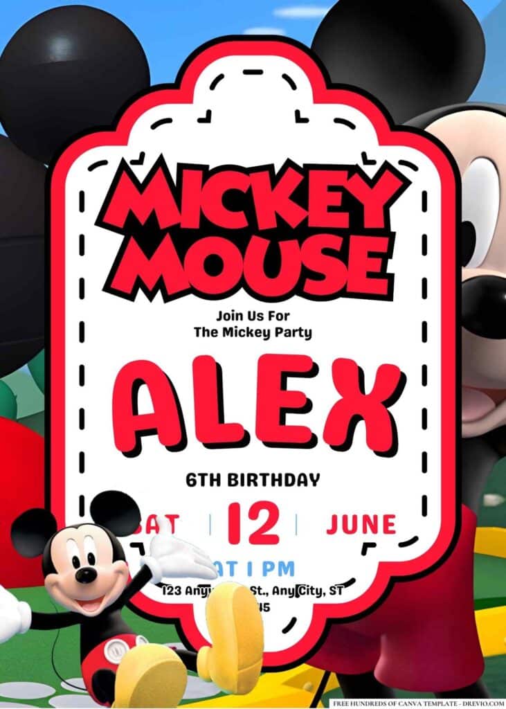 Free Editable Mickey Mouse Birthday Invitations