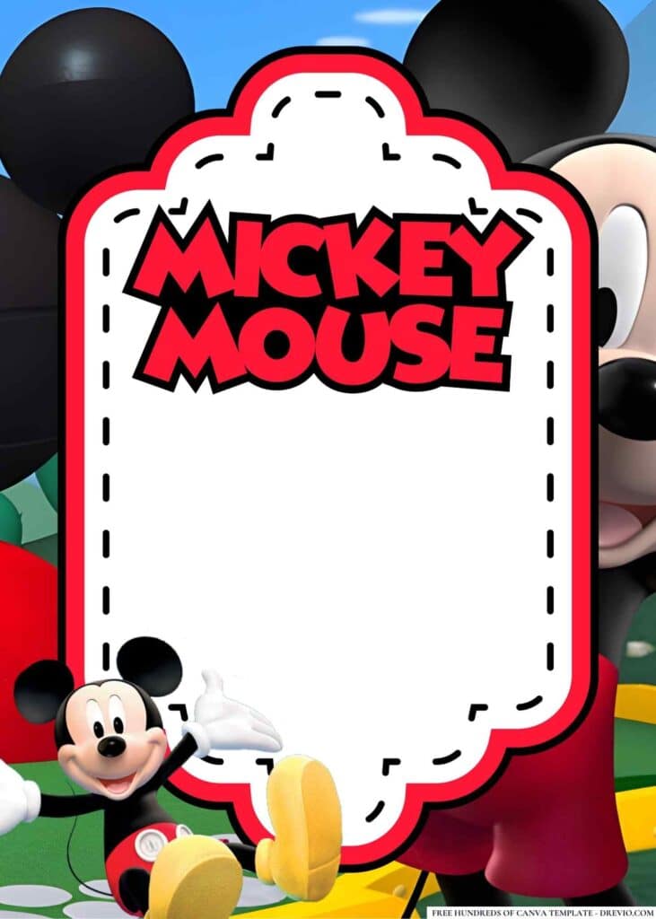 FREE Mickey Mouse Birthday Canva Templates 6 1