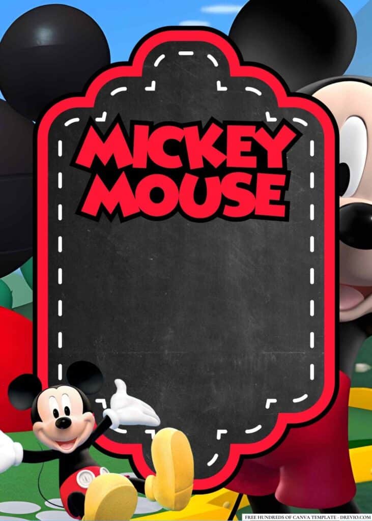FREE Mickey Mouse Birthday Canva Templates 8 1