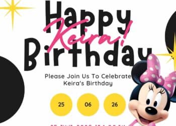 FREE Minnie Mouse Birthday Invitations