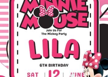 FREE Minnie Mouse Birthday Invitations