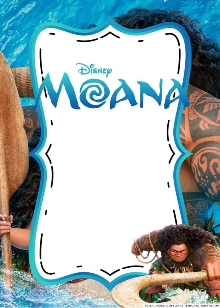 FREE Moana Birthday Canva Templates 10